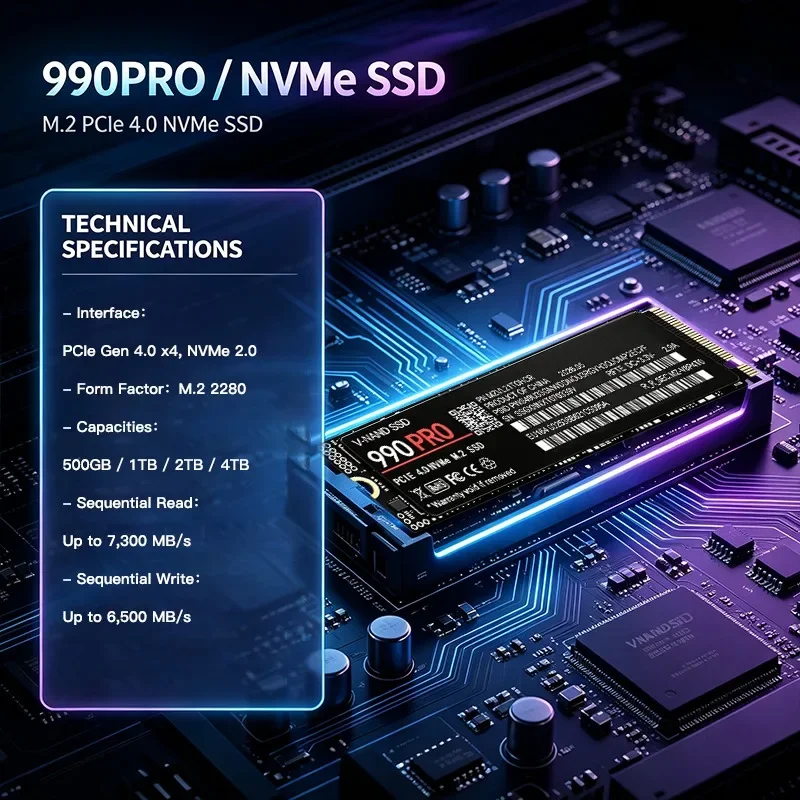 M.2 Nvme 4Tb Pcie 4.0 Ssd - Оригинальный твердотельный накопитель 990 PRO M.2