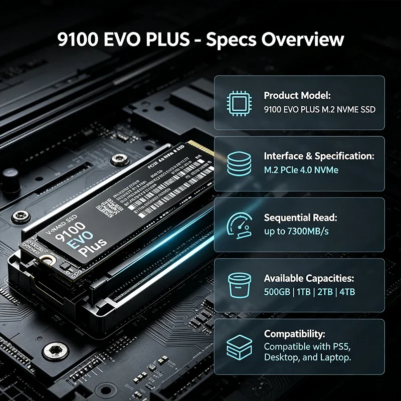 9100 EVO PLUS M.2 NVMe SSD: за – обзор и цена M.2 Nvme 4Tb Pcie 4.0 Ssd